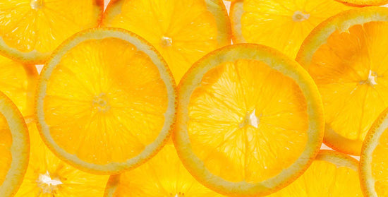 Slice of a fresh juicy orange round orange